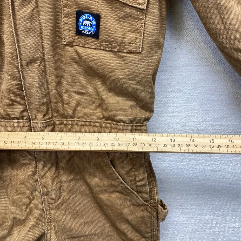 Polar King by Key Insulated Duck Canvas Coveralls Youth XS Brown Workwear Suit